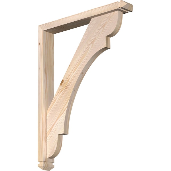 Ekena Millwork Olympic Arts and Crafts Smooth Bracket w/ Offset Brace, Douglas Fir, 3 1/2"W x 24"D x 32"H BKT0402X24X32OLY03SDF - main